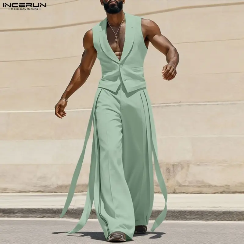 INCERUN Set Pria Warna Solid K - Mens Fashion Summer ulasan dan harga