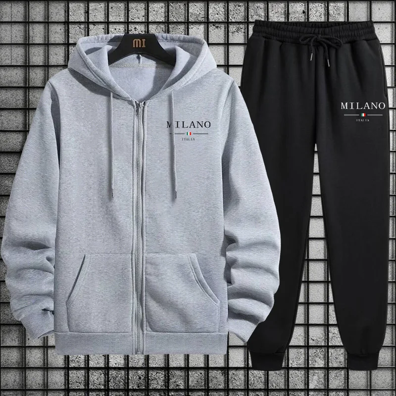 Setelan Olahraga Pria Musim Se - Mens Fashion Zip Up Hoodies ulasan dan harga