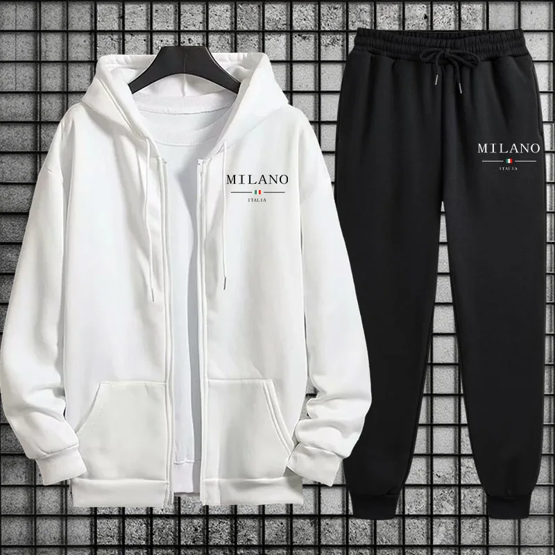 Setelan Olahraga Pria Musim Se - Mens Fashion Zip Up Hoodies ulasan dan harga